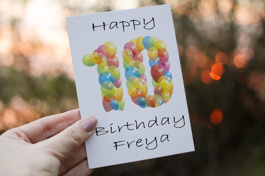 10th Birthday Card, Card for 10th Birthday, Birthday Card, Friend Birthday Card