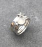 Moonstone Stack Ring, silver stack ring, star ring, celestial,  stack ring,  - Image 7