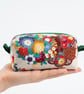 Handmade Japanese Floral Boxy Makeup Bag – Butterfly & Peony Print - Image 1