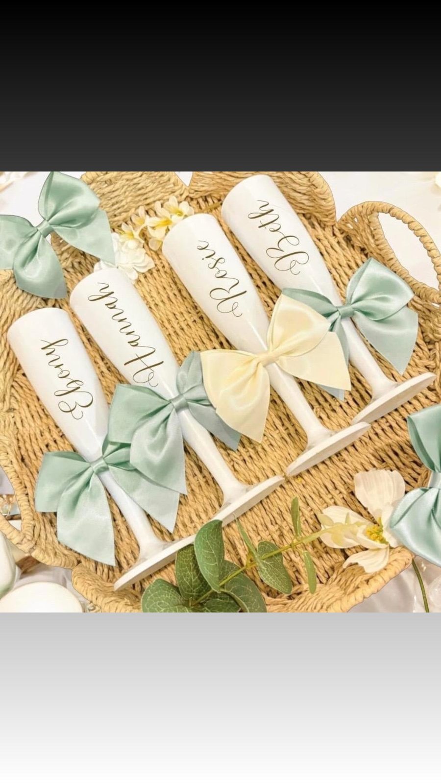 Wedding party Personalised Champagne Flutes 