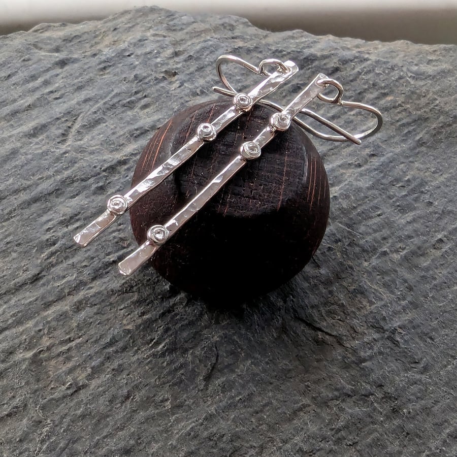 Sterling Silver DANGLE Earrings, Handmade Urban Jewellery