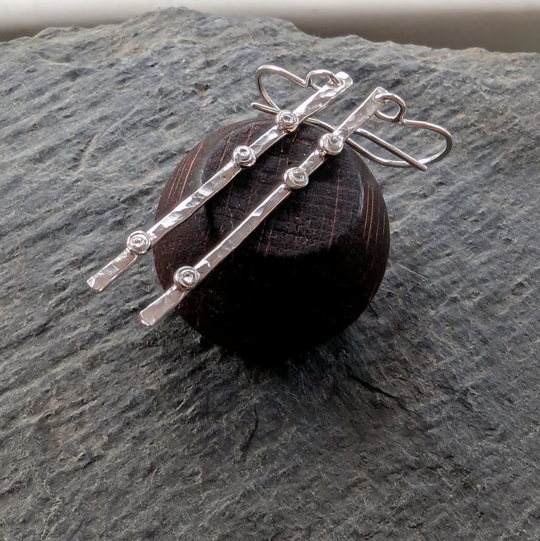 Sterling Silver DANGLE Earrings, Handmade Urban Jewellery