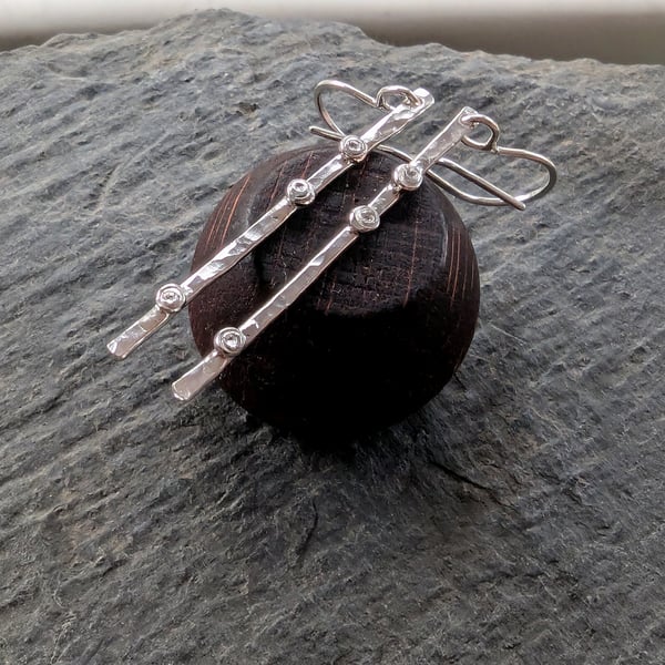 Sterling Silver DANGLE Earrings, Handmade Urban Jewellery