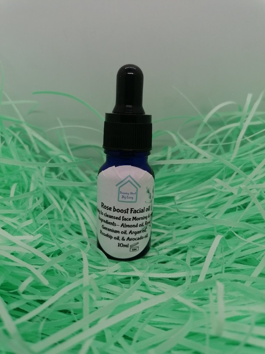 Rose Boost Facial Oil. Skincare, Luxury, Natural, Gift wrapped, 10ml