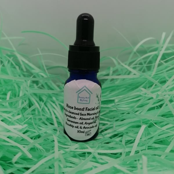 Rose Boost Facial Oil. Skincare, Luxury, Natural, Gift wrapped, 10ml