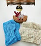 Gift Set - Hiking Mitts & Beret Hat, Blue & Cream