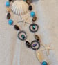 Chalk Turquoise, Tigers Eye & Hematite Non-tarnish Copper Necklace - Folksy