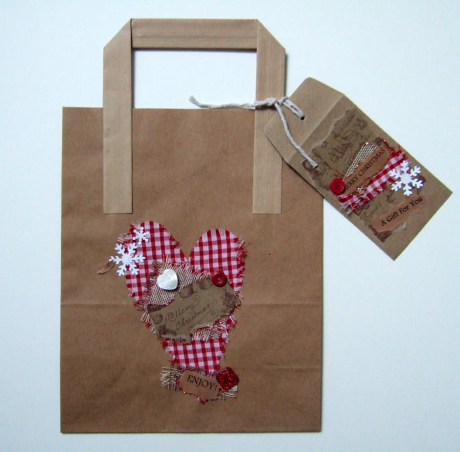 Christmas Gift Bag with Gift Envelope,Name Tag,Can Be Personalised