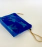 Royal Blue Koi Fish Velvet Makeup Bag - Image 7