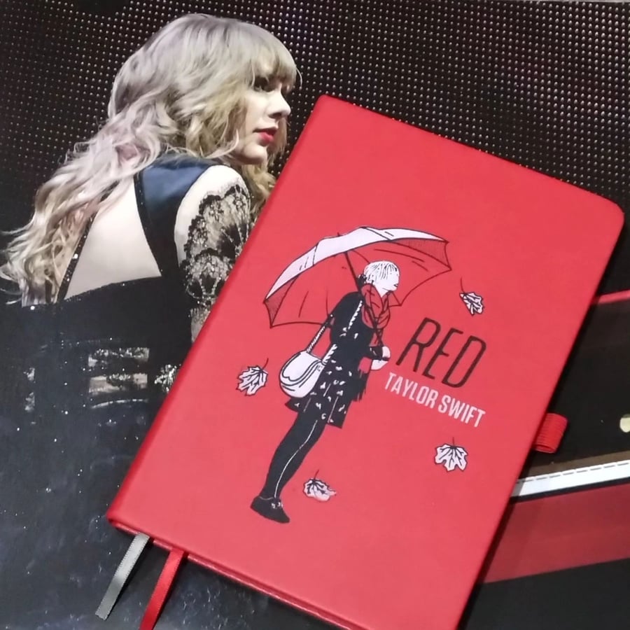 Red Taylor Swift inspired A5 notebook