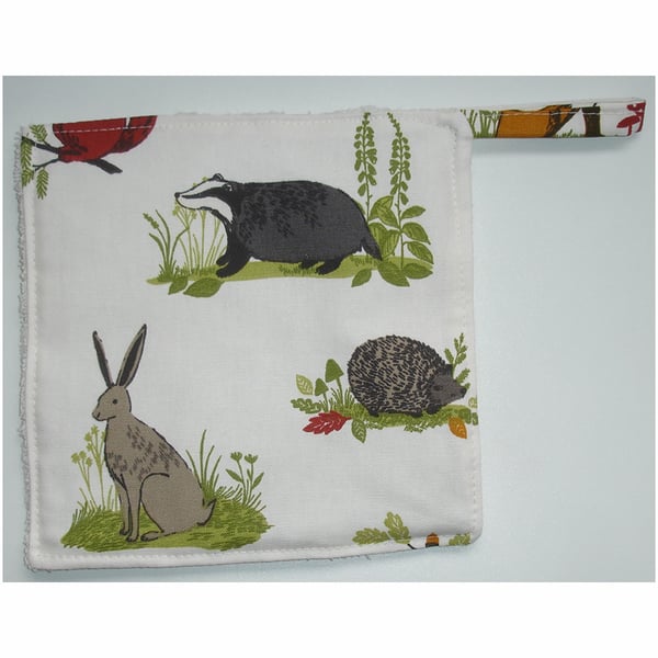 Pot Holder Potholder Grab Pad Hare Badger Hedgehog