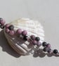 Pink & Black Rhodonite Gemstone Chakra Beaded Bracelet "Tranquil Rose" - Image 5