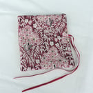Sewing Needle Case Burgundy White and Pink