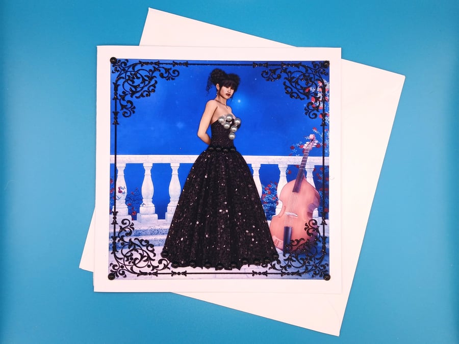 Gothic Birthday Card - 8x8inches, 20x20cms , Wife, Sister, Granddaughter, Friend