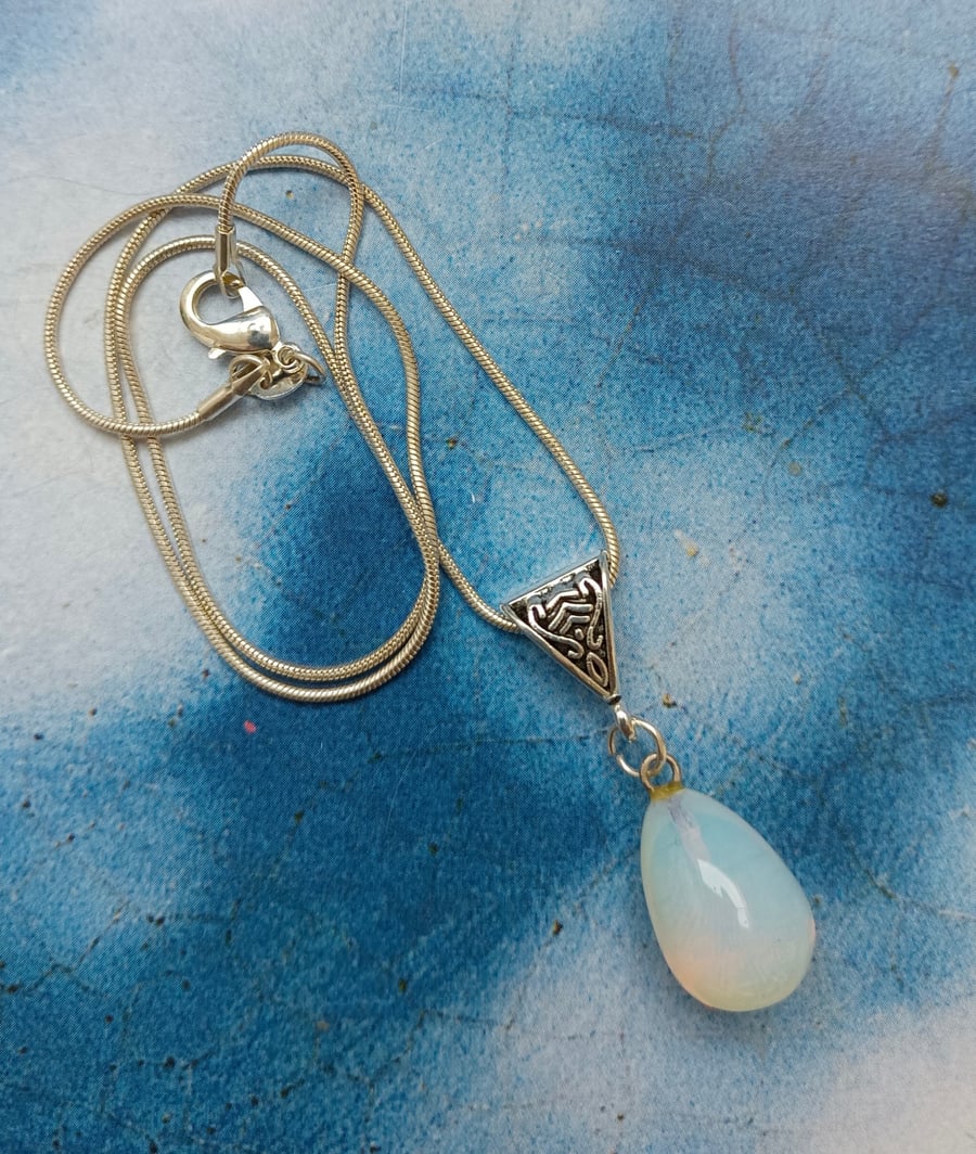 Lovely Opal Pendant on a Sterling Silver Chain
