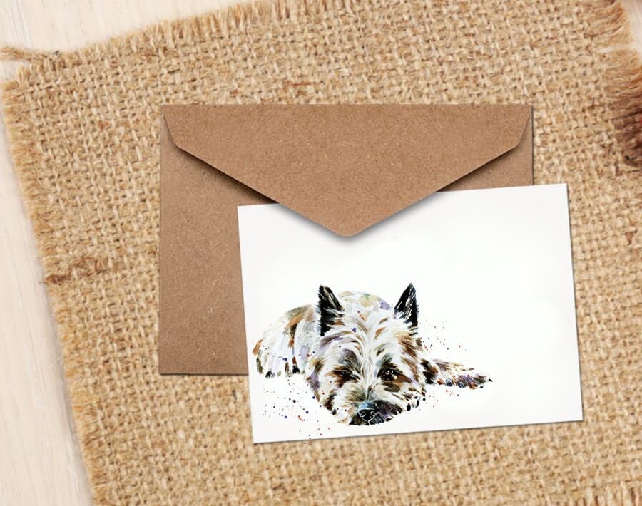 Cairn Terrier VI Greeting Card- Cairn Terrier Dog card, Cairn Terrier Dog card ,