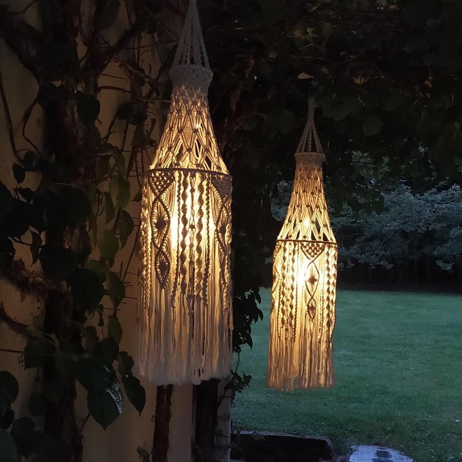 Handmade Bohemian Hanging Lantern with Remote Control Lights - Perfect for Weddi