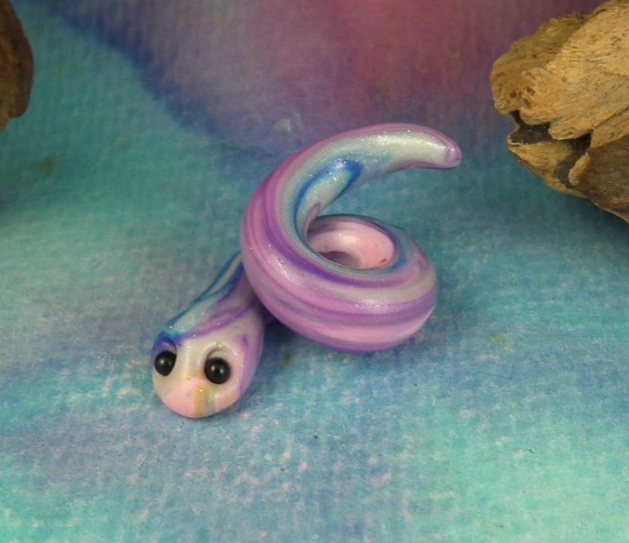 Tiny Snake OOAK Sculpt by artist Ann Galvin