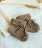 Bamboo Baby Booties, sand shade, 0-6 months - Image 2