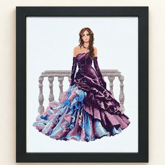 Complete Framed Cross Stitch – Katrina from a design by John Clayton 