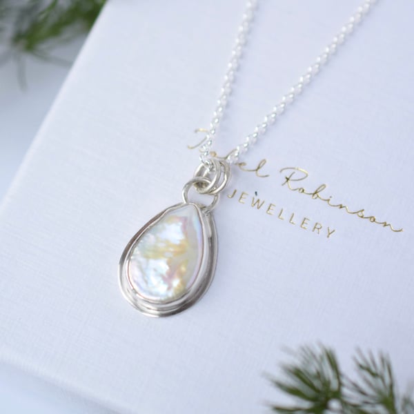 One of a Kind Pearl and Silver Necklace 