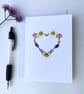 Handmade Real Pressed Flower Heart, Greeting Card, Blank - Image 1