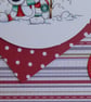 Snowman and Robins Happy Christmas Card - Stripes - Image 3