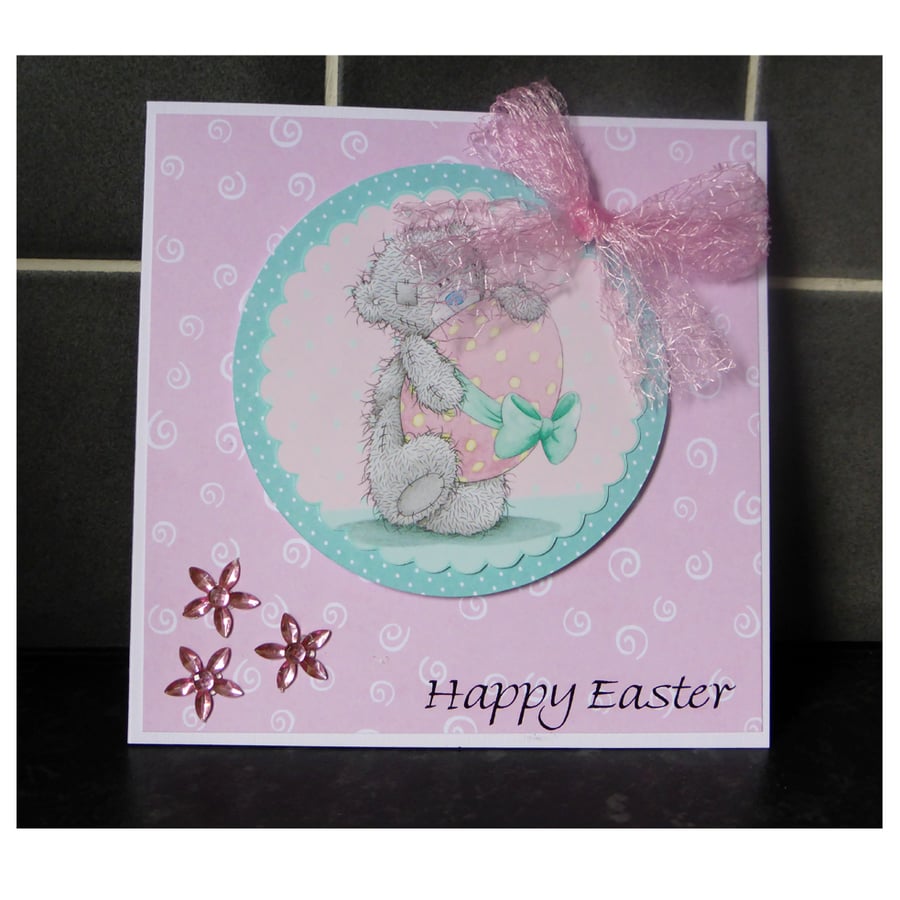 Tatty Teddy with Pink Egg and Flowers (EAS292)