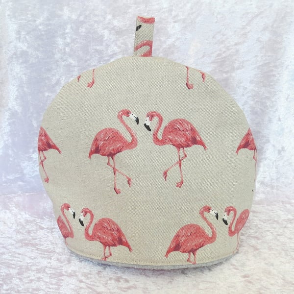 Tea Cosy.  Size small.  To fit a 2 cup teapot.  Flamingo.
