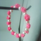 Pink Rose Beaded Braclet