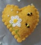 Handmade Felt Daisy and Bee Keyring Bag Charm