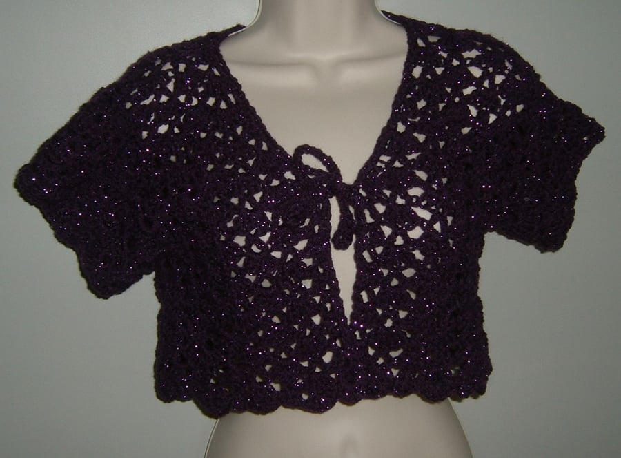 SALE BARGAIN Purple glitter bolero cardigan (ref 64896)
