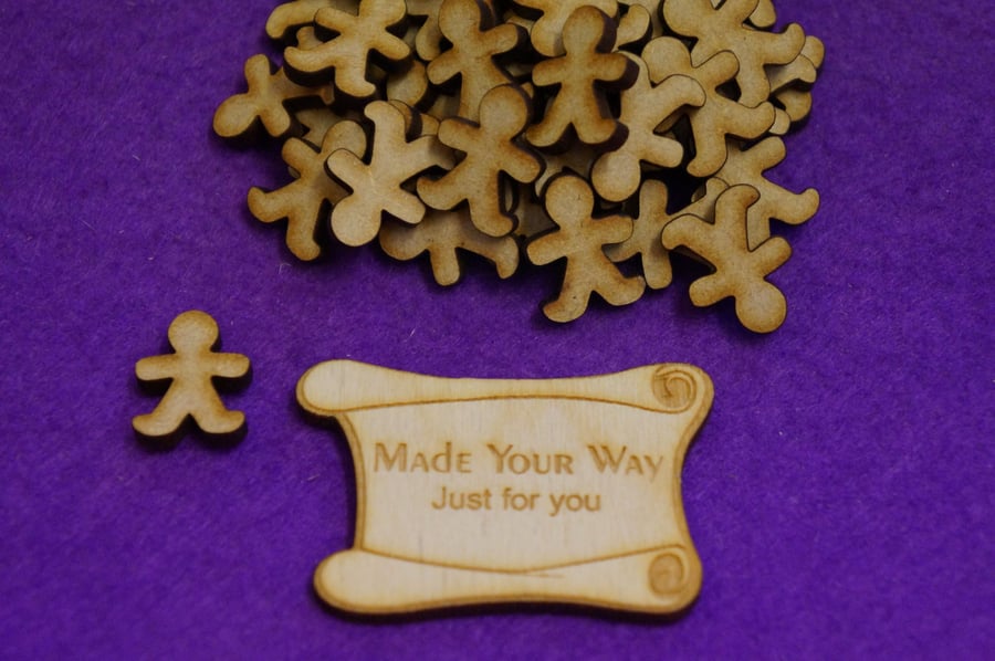 MDF Gingerbread Man 2cm - 50 x Laser cut wooden shape