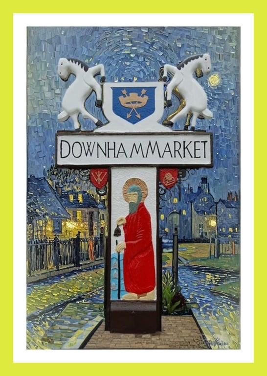 Downham Market Sign A5 Greeting Card 