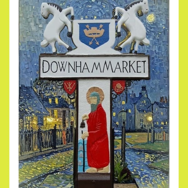 Downham Market Sign A5 Greeting Card 