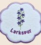 Larkspur Candle Coaster - Embroidered July Birth Flower Decor - Image 2