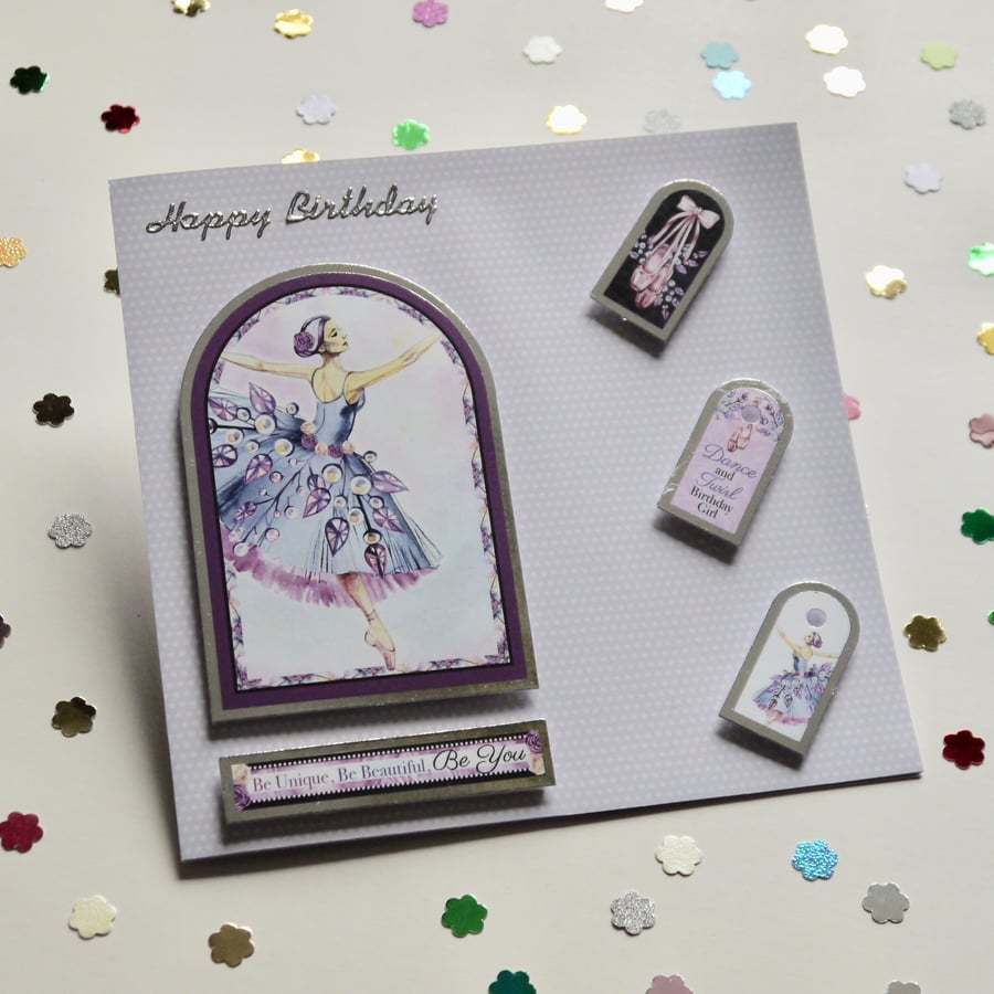 Happy Birthday Card for Her, Ballerina Card for Family or Friends