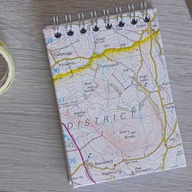 A7 Handmade Notebook Sprial Bound with Map Covers