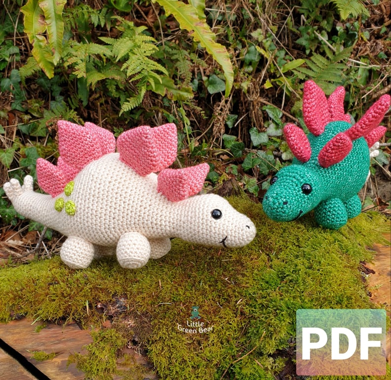 Stan the Stegosaurus Crochet Pattern, Stegosaurus Amigurumi Pattern, Dinosaur