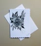 hand painted floral rose  blank greetings card ( ref FA 120 C1 )