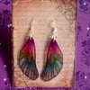 Purple Iridescent Medium Mackintosh Style Fairy Wing Sterling Silver Earrings