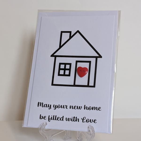 May your new home be filled with love button greetings card 