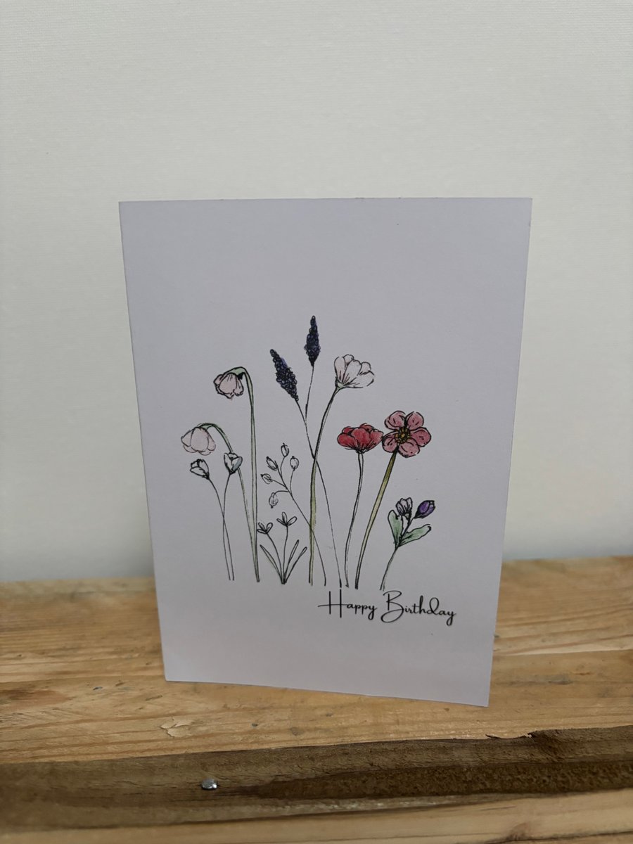 january flowers birthday card