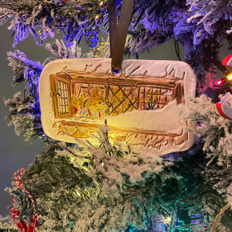 Mice Hand painted Christmas ornament