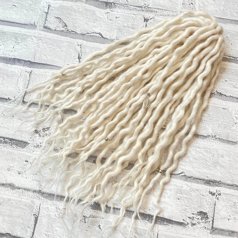 White - Wool Dreadlocks - Choose Your Amount and Length 