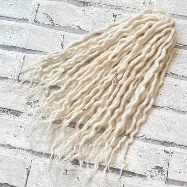 White - Wool Dreadlocks - Choose Your Amount and Length 