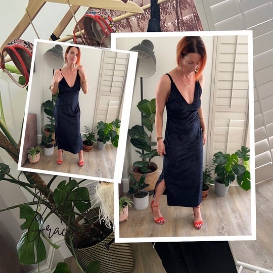 Black Velvet Midi Dress . Evening Dress . Strappy Dress . Party Dress . Size 12