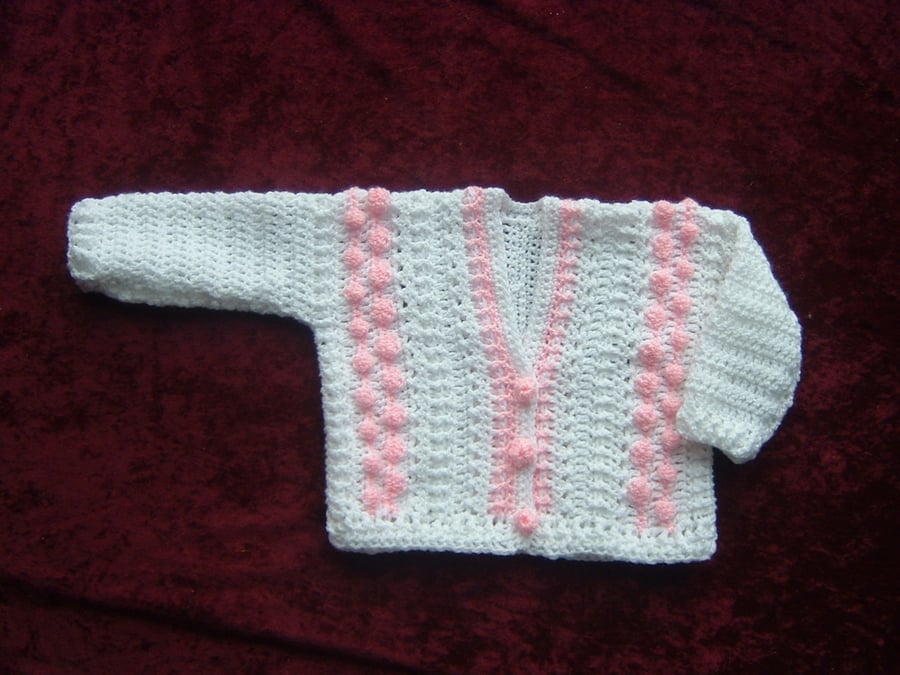 crochet girl's  V neck cardigan original design ref CR29