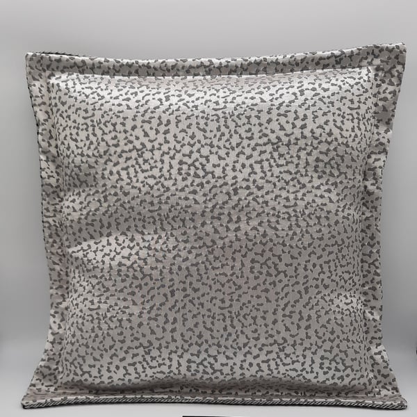 Silver and black flange cushion cover 16"