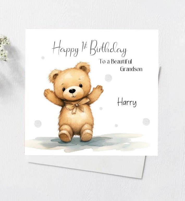 Personalised Boys or Girls 1st 2nd 3rd Birthday Card Handmade First Birthday Car